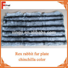 Rex rabbit plate dyed chinchilla color six strips